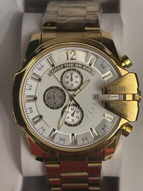 BiBi-B0194 White Dial Gold Case Gold Band